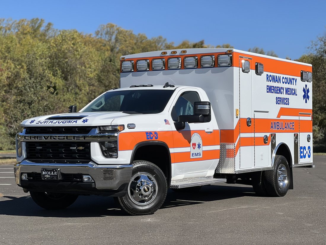 County EMS ambulance remounted on a Chevrolet chassis