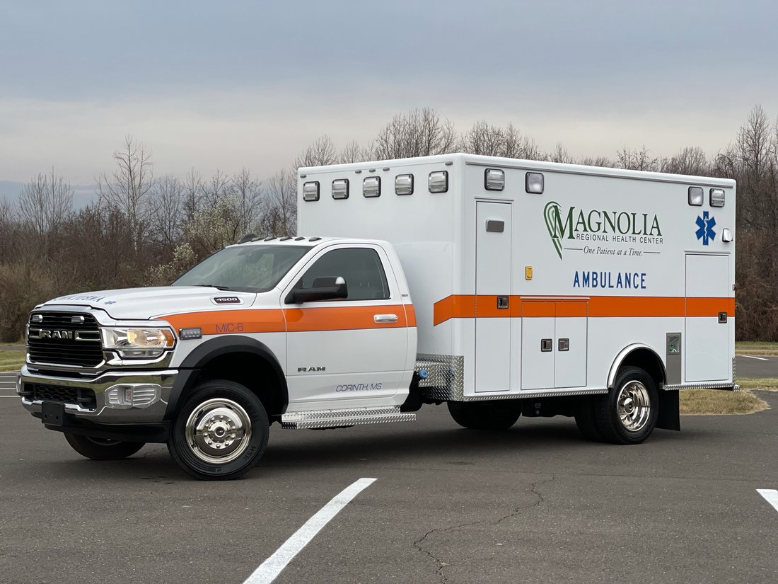 Hospital ambulance remounted on a Ram chassis