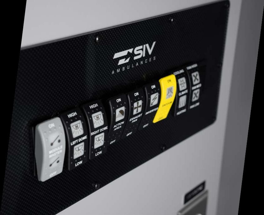 SIV switch panel in the patient compartment